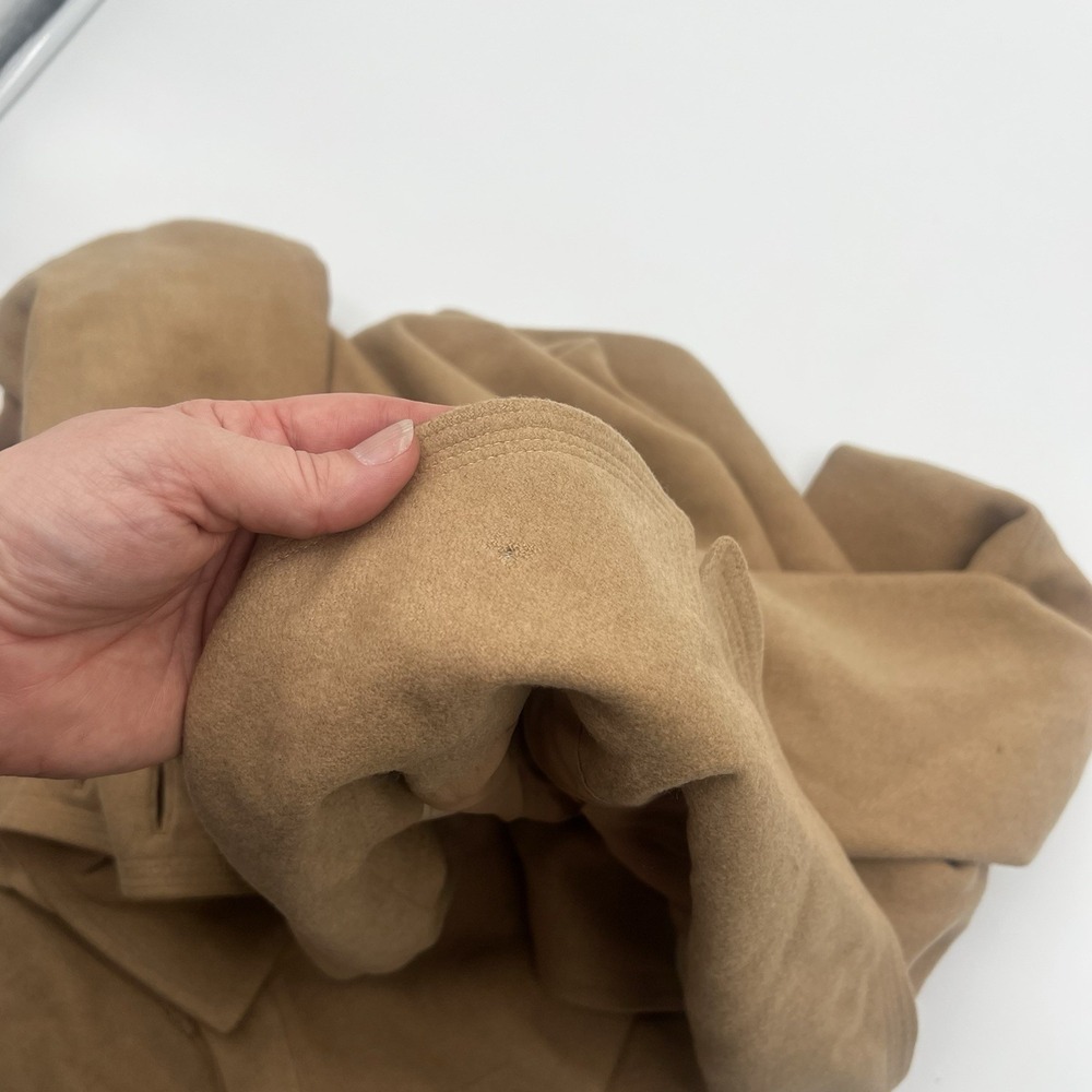 Vintage Saks Fifth Avenue 100% Camel Hair Skirt Suit‎ Tan Cropped Jacket 2pc Set - Picture 8 of 16